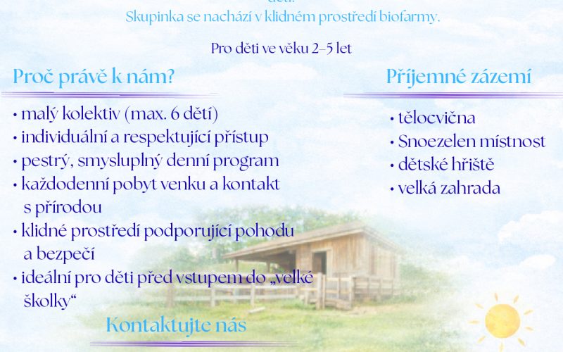 Volná místa dětská skupina Šípeček